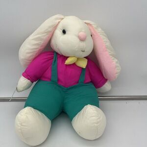 Vtg Gibson Greetings Bunny Rabbit Plush Nylon Parachute Material Stuffed W/ Tags